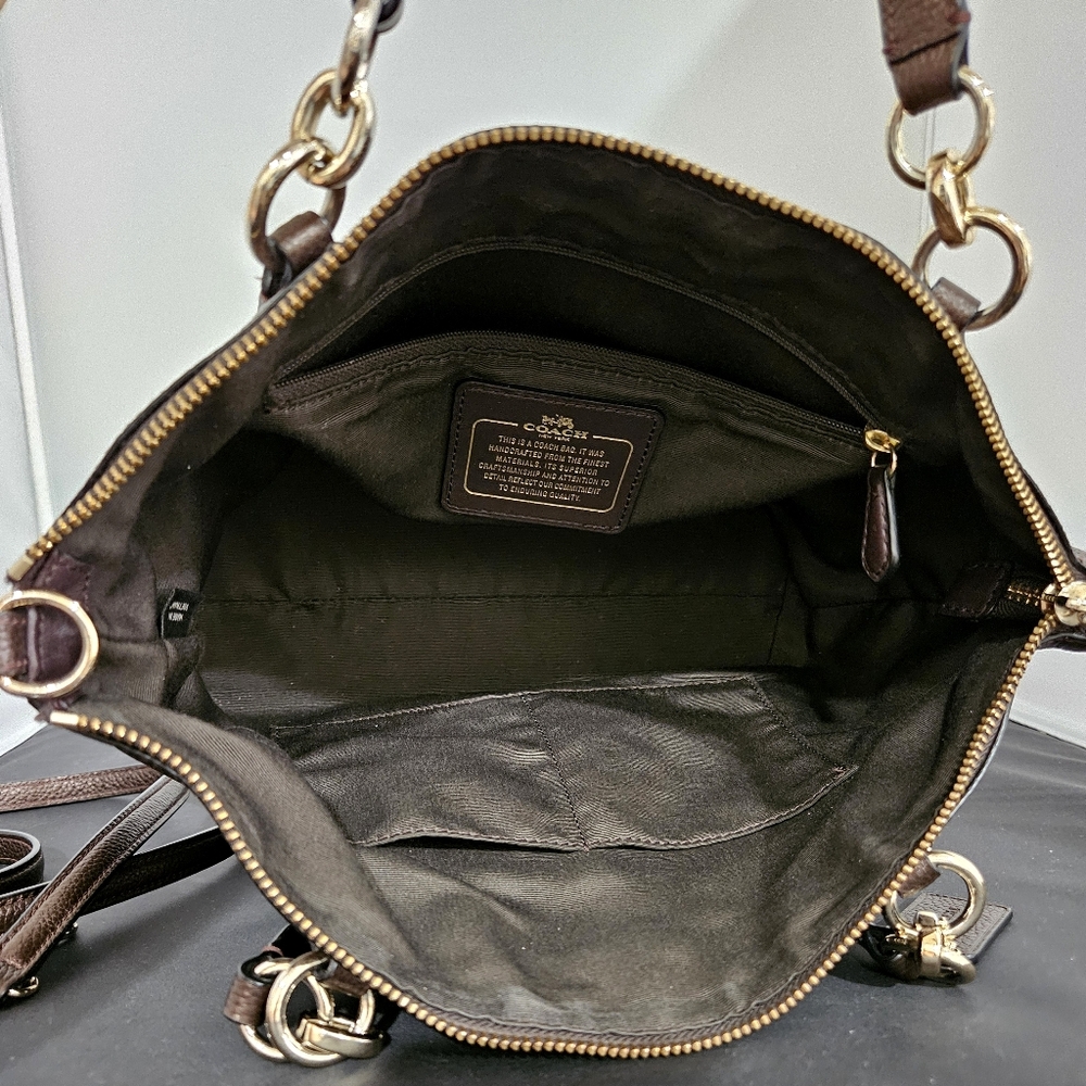 COACH KELSEY crossbody bronze metallic leather EUC pebble small F56127 bag - Picture 3 of 16
